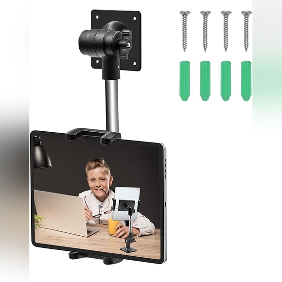 Wall Mount Multi Device Holder w/ Adjustable Horizontal/Vertical Tilt - Picture 1 of 6